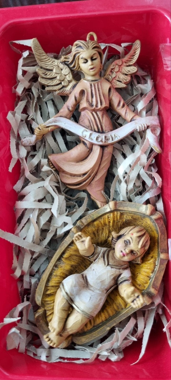 Kerststal Beelden Set - Handgeschilderd   italiaans ca 1960., Verzamelen, Religie, Ophalen of Verzenden, Zo goed als nieuw, Beeld(je)