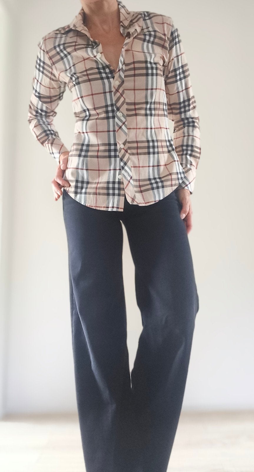 Overhemd van Burberry. Maat S, Maat 38/40 (M), Beige, Nieuw, Ophalen of Verzenden