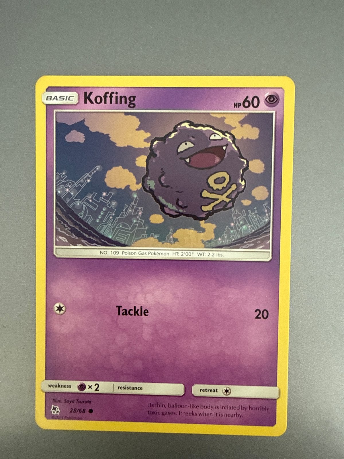 Koffing Pokémon Kaart - Basic - HP 60 - 28/68, Ophalen of Verzenden, Gebruikt, Losse kaart