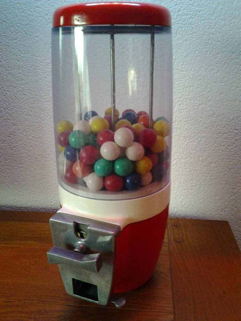 Vendor kauwgomballen automaat fifties sixties vintage retro, Ophalen, Gebruikt