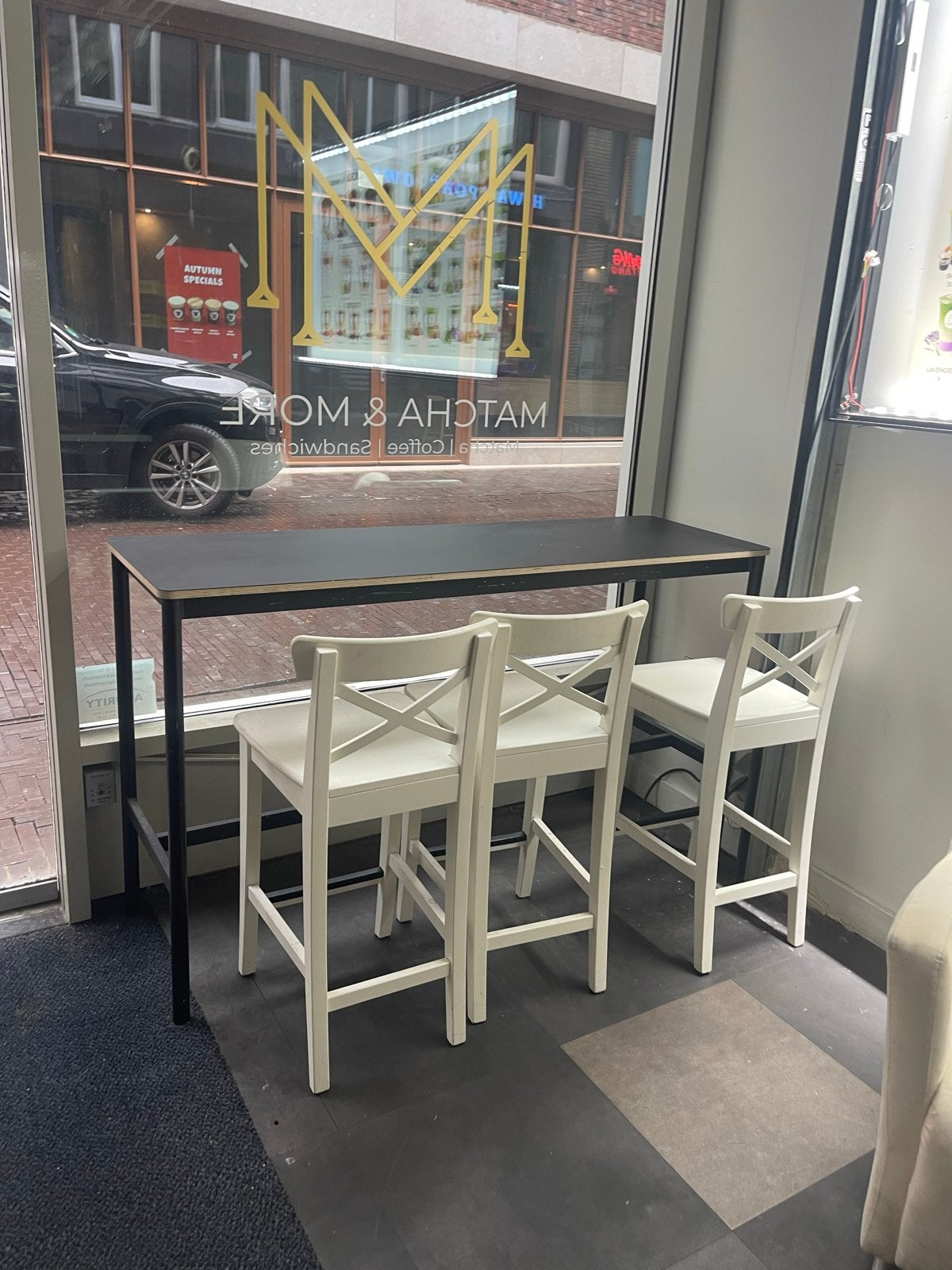 Bar met 3 stoelen, Ophalen of Verzenden, Gebruikt, Inclusief barstoelen