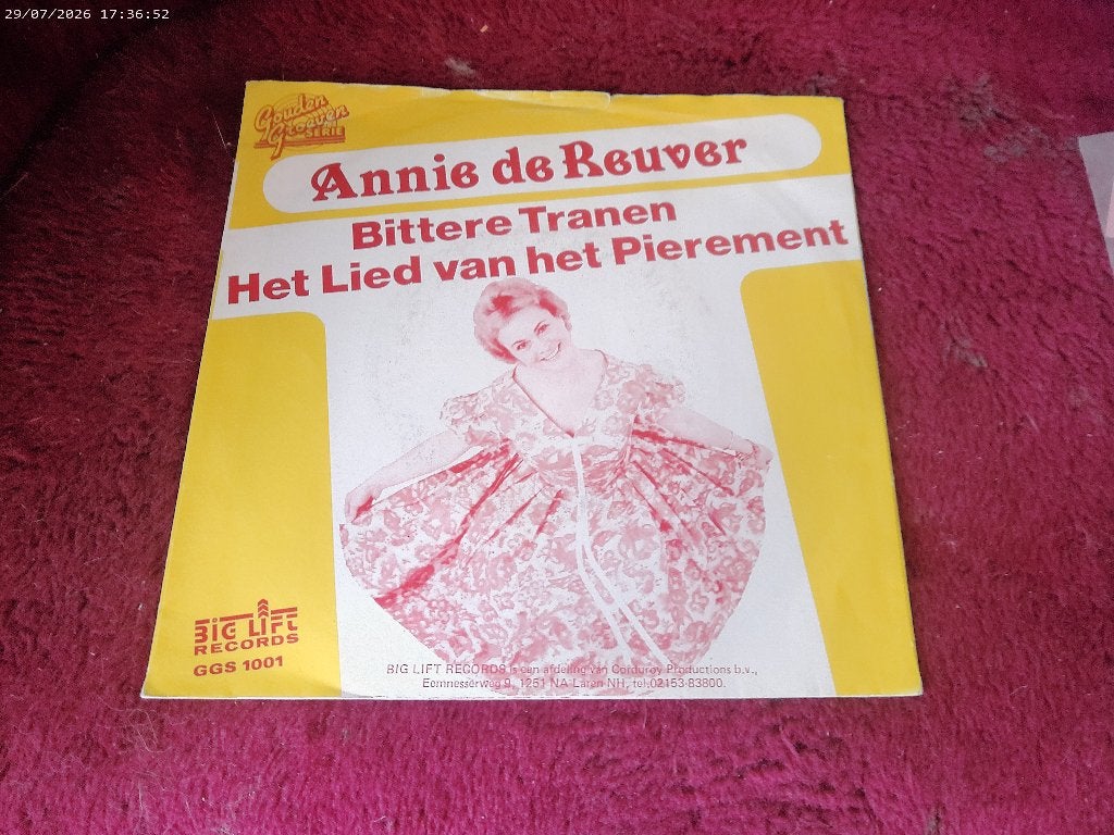 Annie de Reuver - Bittere Tranen / Het lied van het P...., Cd's en Dvd's, Gebruikt, Fotohoes, 7 inch, Ophalen of Verzenden