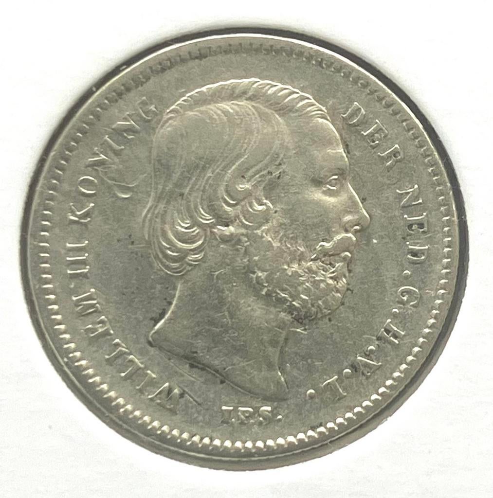 25 cent 1890 zp, Postzegels en Munten, Munten | Nederland, Koning Willem III, Zilver, 25 cent, Ophalen of Verzenden