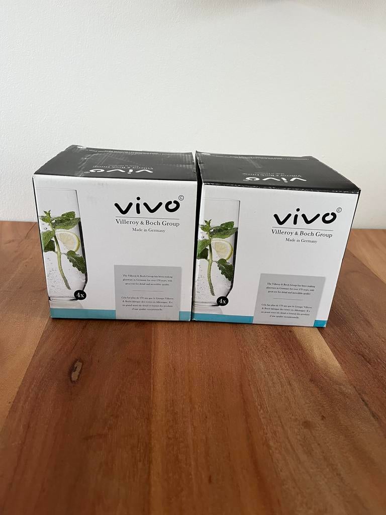 Villeroy & Boch longdrinkglazen 2x set van 4 - nieuw, Huis en Inrichting, Keuken | Servies, Glas of Glazen, Nieuw, Ophalen of Verzenden