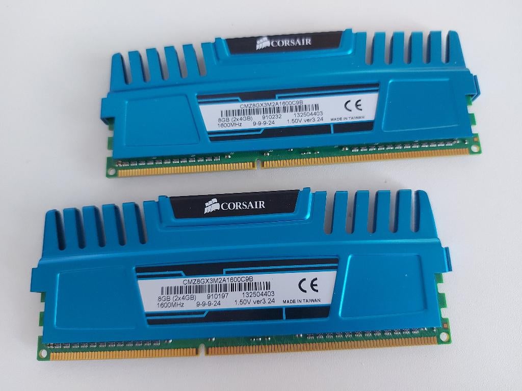 Corsair 2x 4GB DDR3 Geheugen, Gebruikt, 8 GB, DDR3, Ophalen of Verzenden