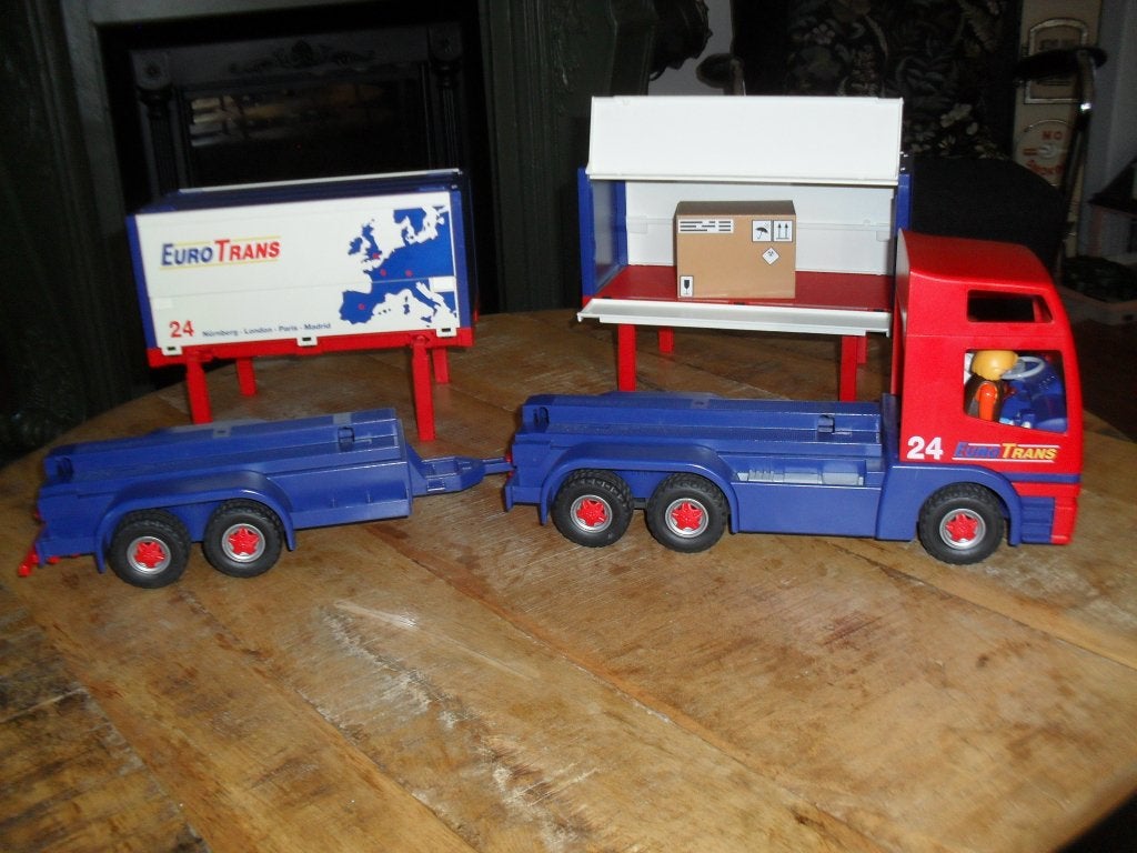 Playmobil Truck en Trailer Euro Trans setje no 20., Ophalen of Verzenden, Zo goed als nieuw