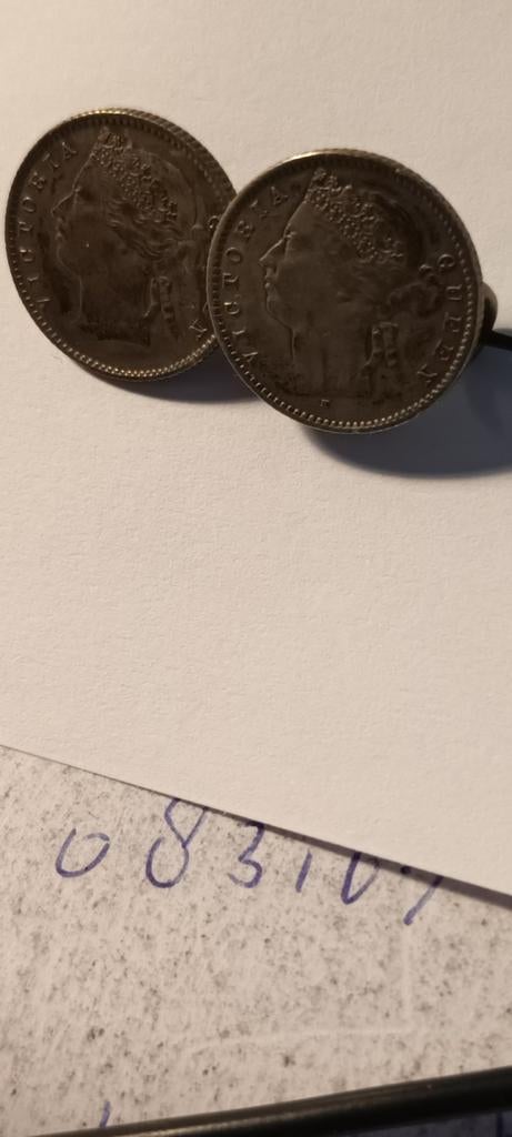 Antieke Victoriaanse munt broche - 10 cent 1882, Ophalen of Verzenden
