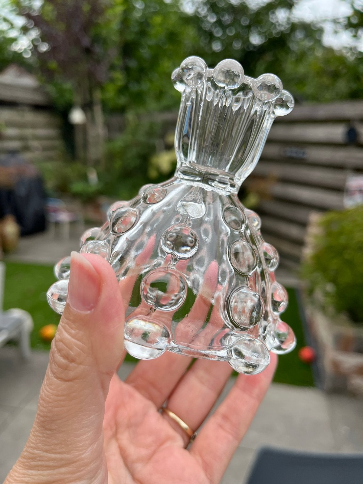 Vintage Glazen Kandelaar 'Boule' - Rudolf Schröter voor Inwa, Antiek en Kunst, Ophalen of Verzenden, Glas