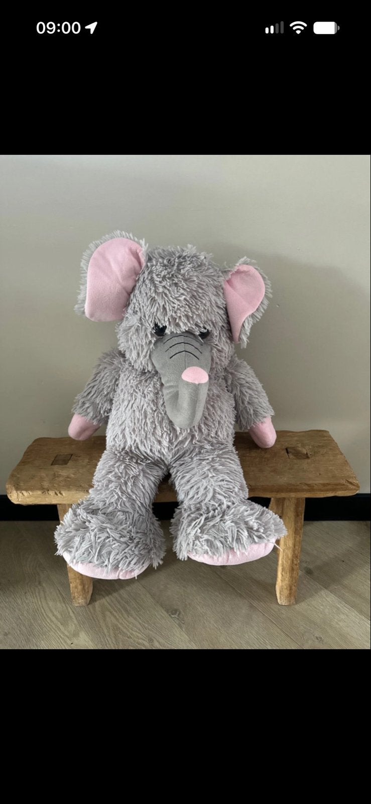 Grote Sunkid Olifant Knuffel - Zacht en Grijs, Gebruikt, Overige merken, Overige karakters, Grijs