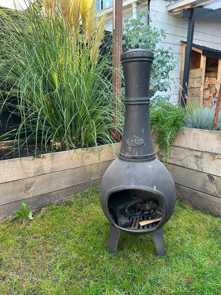 Gietijzeren terras kachel, Tuin en Terras, Tuinhaarden, Ophalen, Gebruikt