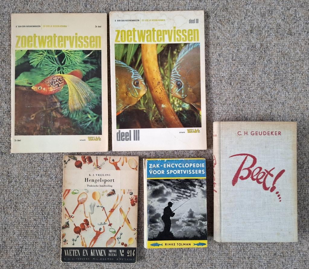 5 boeken over vissen en hengelsport, Ophalen of Verzenden, Gebruikt