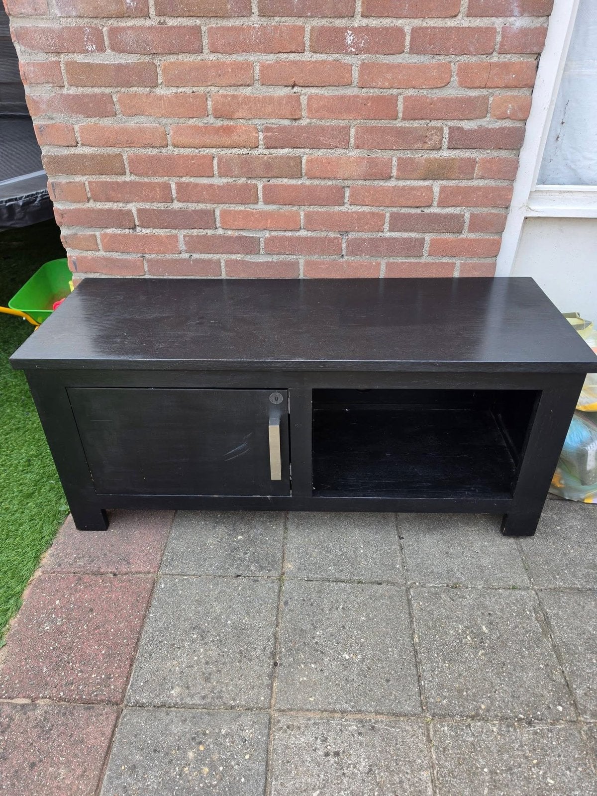 Tv meubel teakhout, Ophalen, Teakhout, Zo goed als nieuw, Minder dan 100 cm