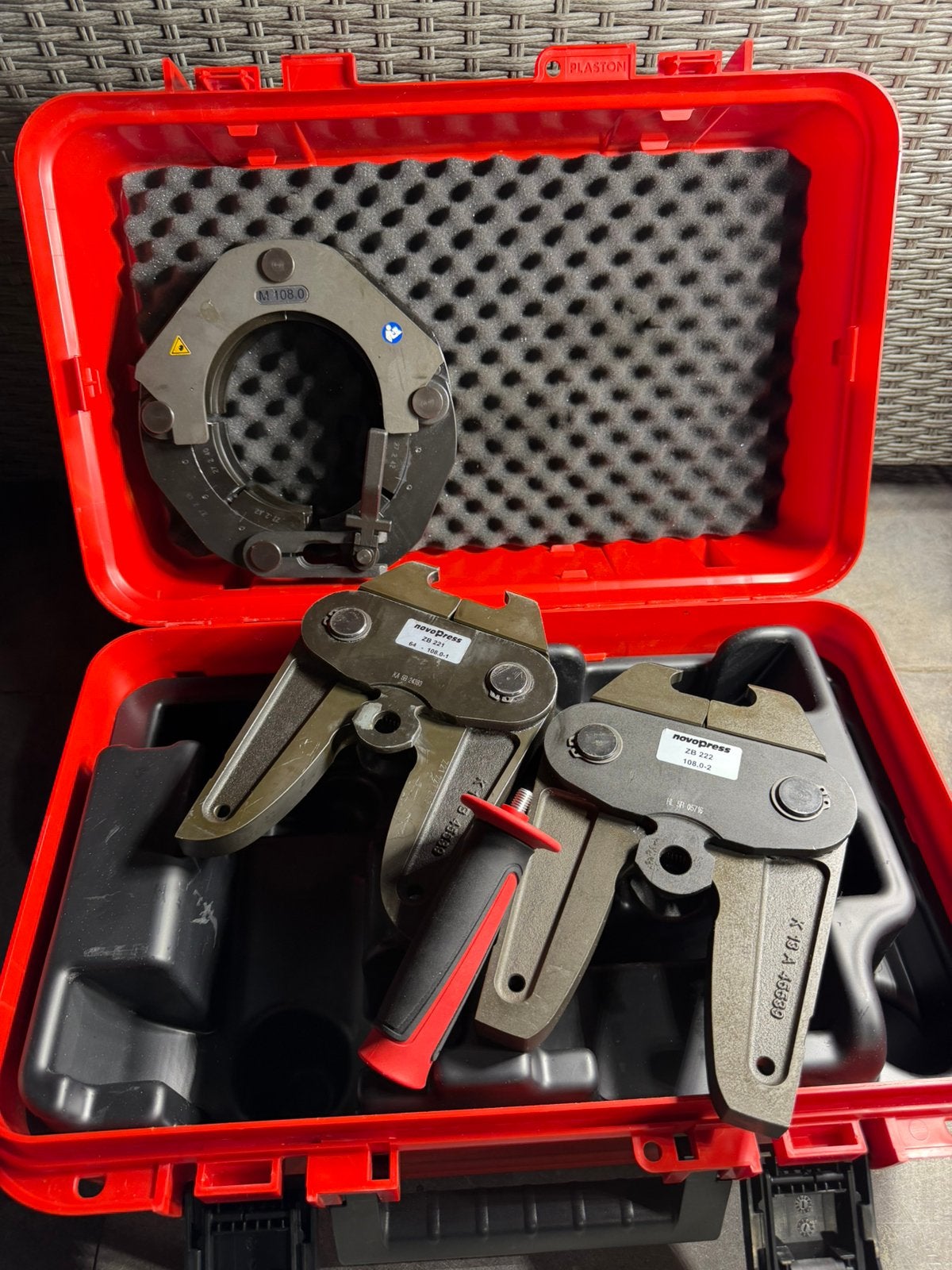 Vsh xpress mapress pers set 108 mm compleet ZGAN, Doe-het-zelf en Verbouw, Ophalen, Zo goed als nieuw