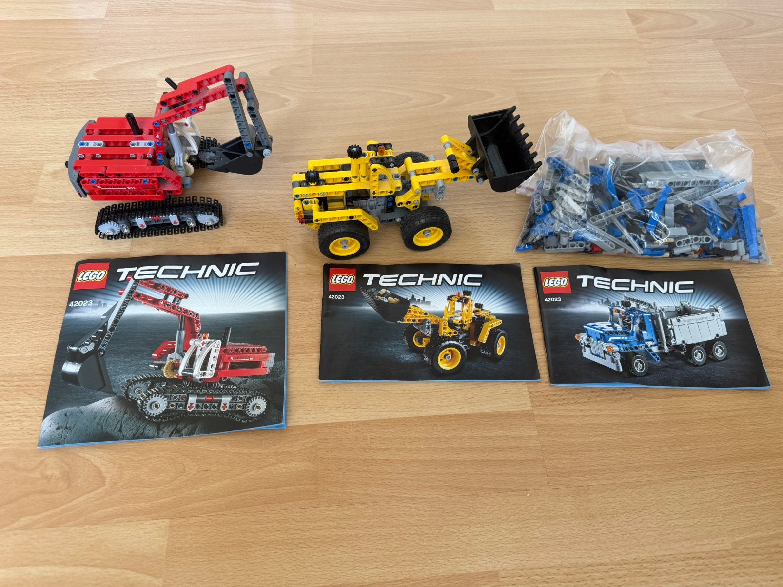 Lego Technic 42023 Graafmachine en Wiellader met instructies, Gebruikt, Lego, Ophalen of Verzenden, Technic
