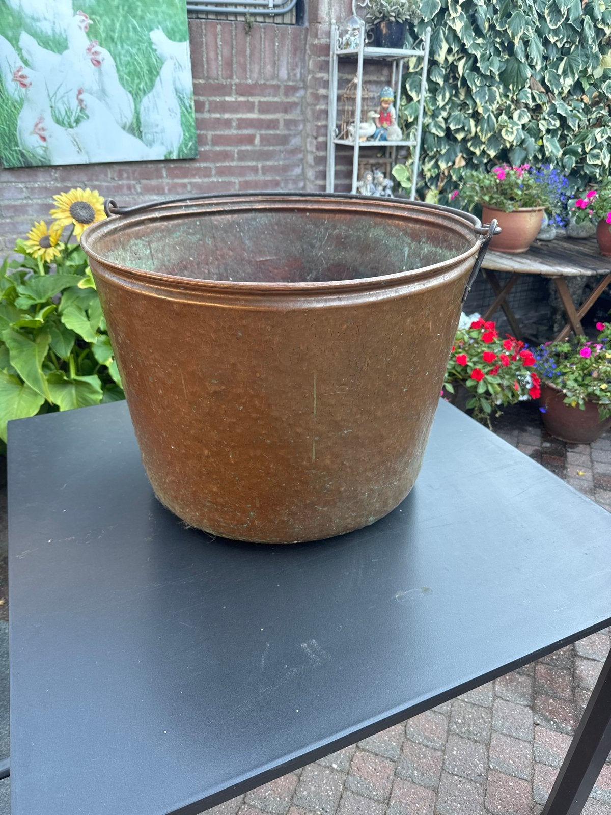 Antieke Koperen Ketel / Emmer - Decoratief, Antiek en Kunst, Antiek | Koper en Brons, Ophalen, Koper