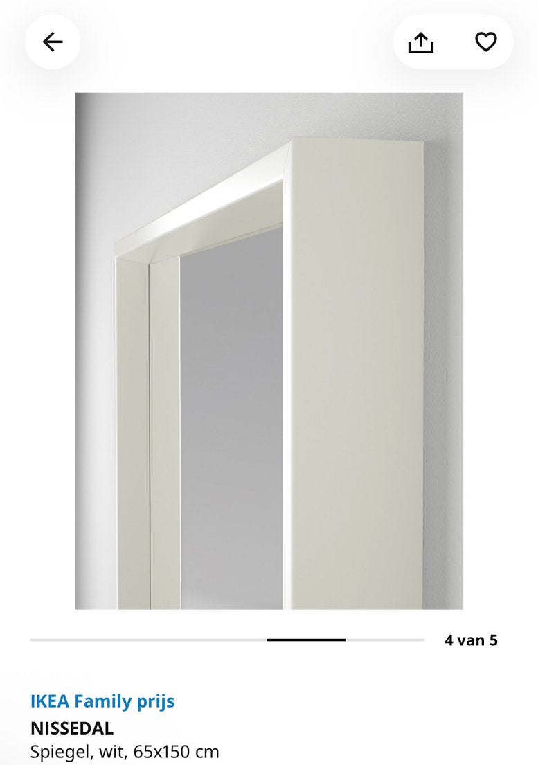 NISSEDAL SPIEGEL 65x150cm, Huis en Inrichting, Ophalen, 100 tot 150 cm, Zo goed als nieuw, Rechthoekig