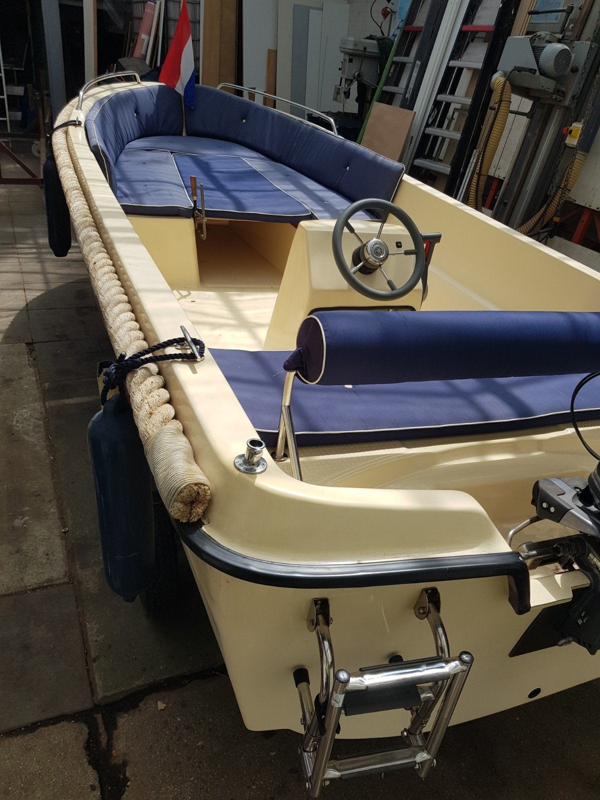 Nette polyester sloep5.10 met Yamaha 15pk buitenboordmotor, Overige merken, Gebruikt, 15 pk, Buitenboordmotor