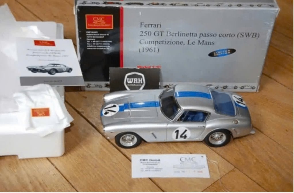 1:18 FERRARI 250 GT SWB LEMANS #14 CMC M-079 in doos WRH, Verzenden, Zo goed als nieuw, Auto, Overige merken