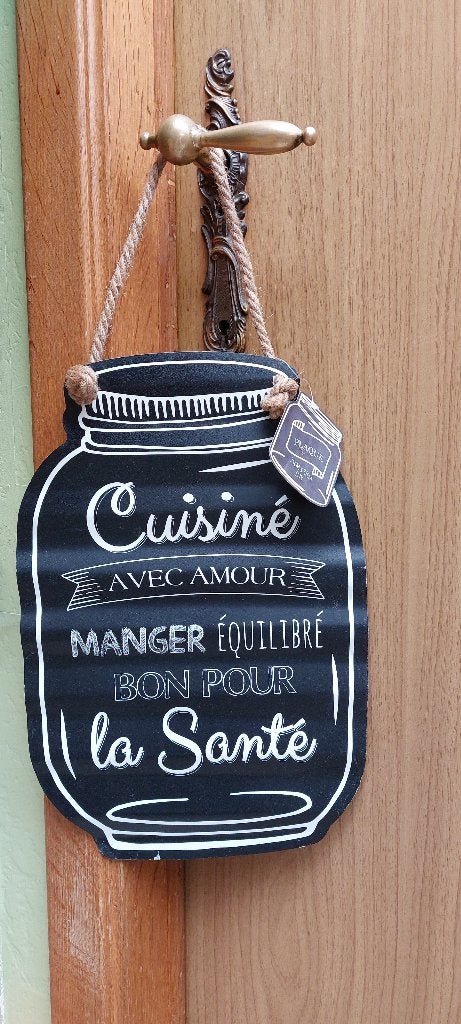 metalen plaat / wandbord deco / keuken, Huis en Inrichting, Woonaccessoires | Wanddecoraties, Nieuw, Wandbord of Wandpaneel, Zwart