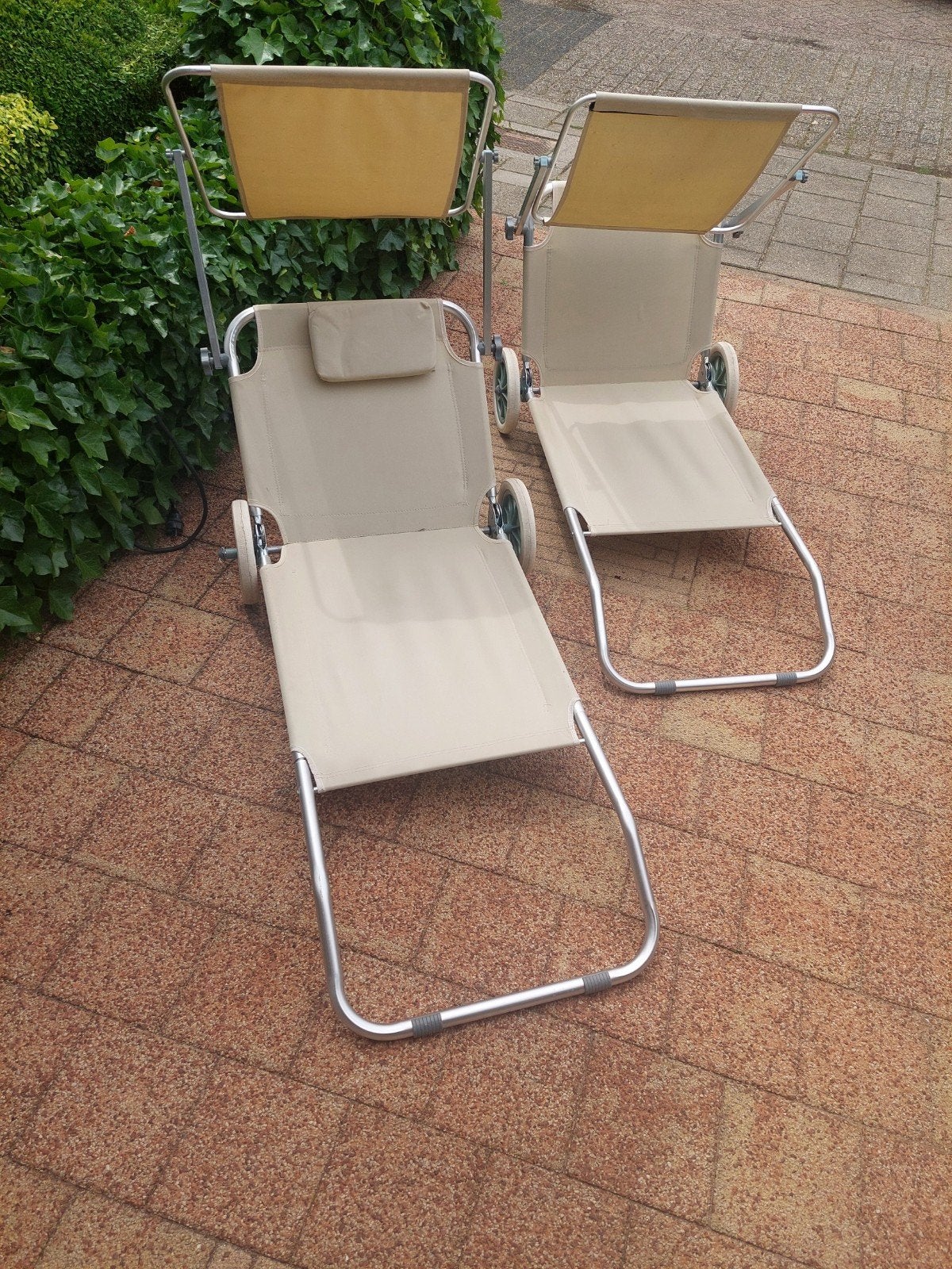 Strand lig/zit stoelen ook te gebruiken als karretje, Caravans en Kamperen, Kampeeraccessoires, Ophalen of Verzenden