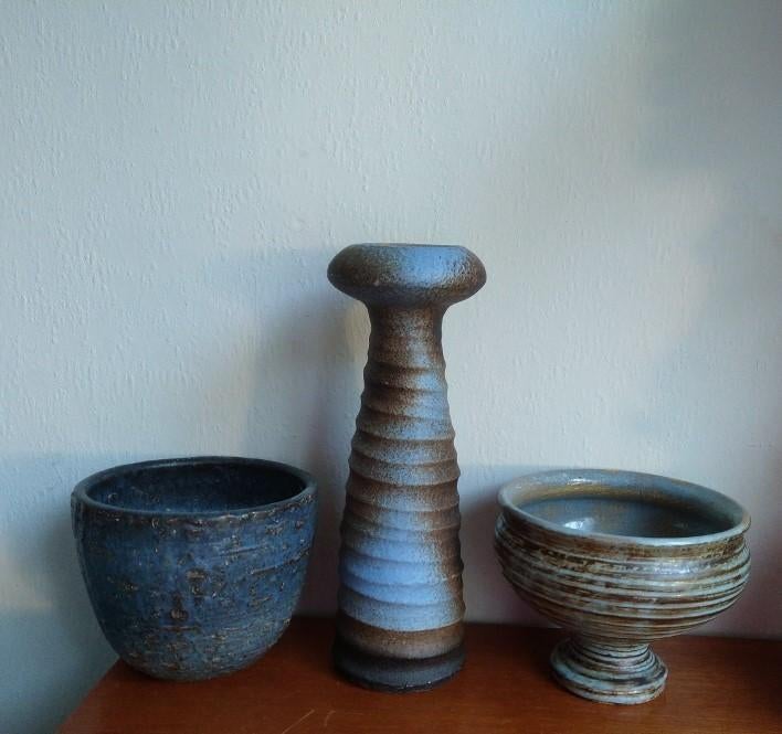 setje blauw aardewerk keramiek vaas pot Vest Keralux, Antiek en Kunst, Antiek | Keramiek en Aardewerk, Ophalen of Verzenden