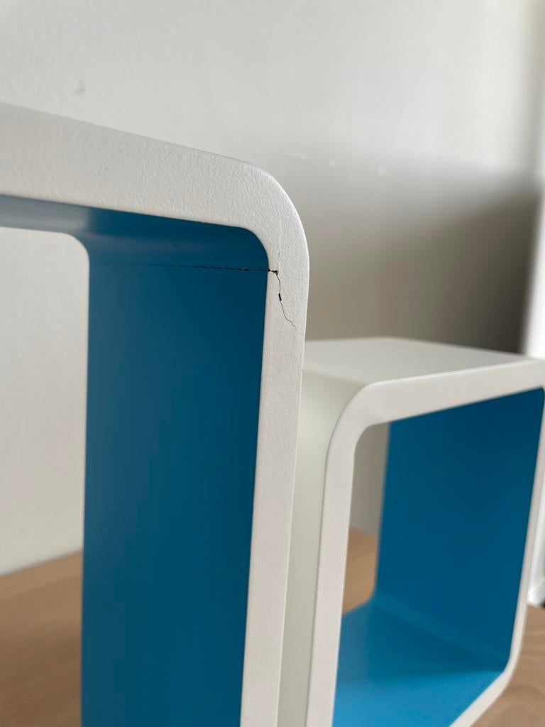 Duraline wandelement, wandkubus blauw- wit, Huis en Inrichting, Woonaccessoires | Wandplanken en Boekenplanken, Ophalen of Verzenden