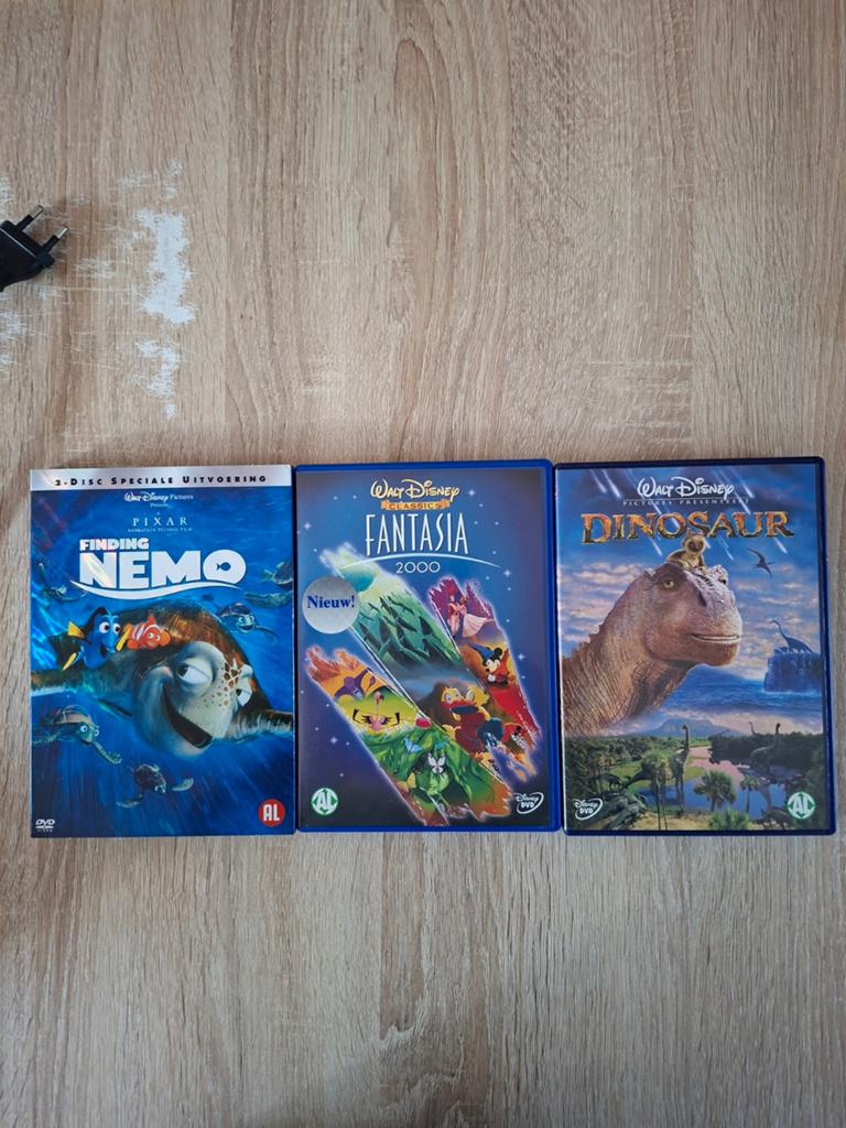 Disney DVD's: Finding Nemo, Fantasia 2000 & Dinosaur, Avontuur, Alle leeftijden, Ophalen of Verzenden, Zo goed als nieuw