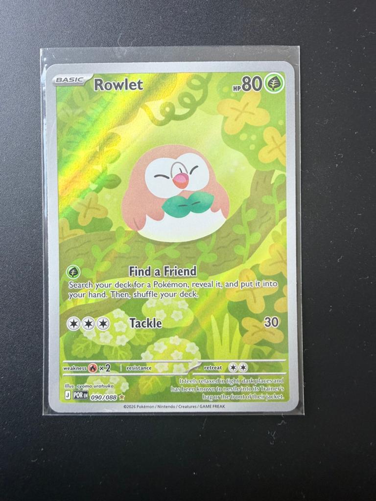 Pokémon Kaart: Rowlet (Foil) - Zo goed als nieuw, Ophalen of Verzenden, Zo goed als nieuw, Losse kaart, Foil