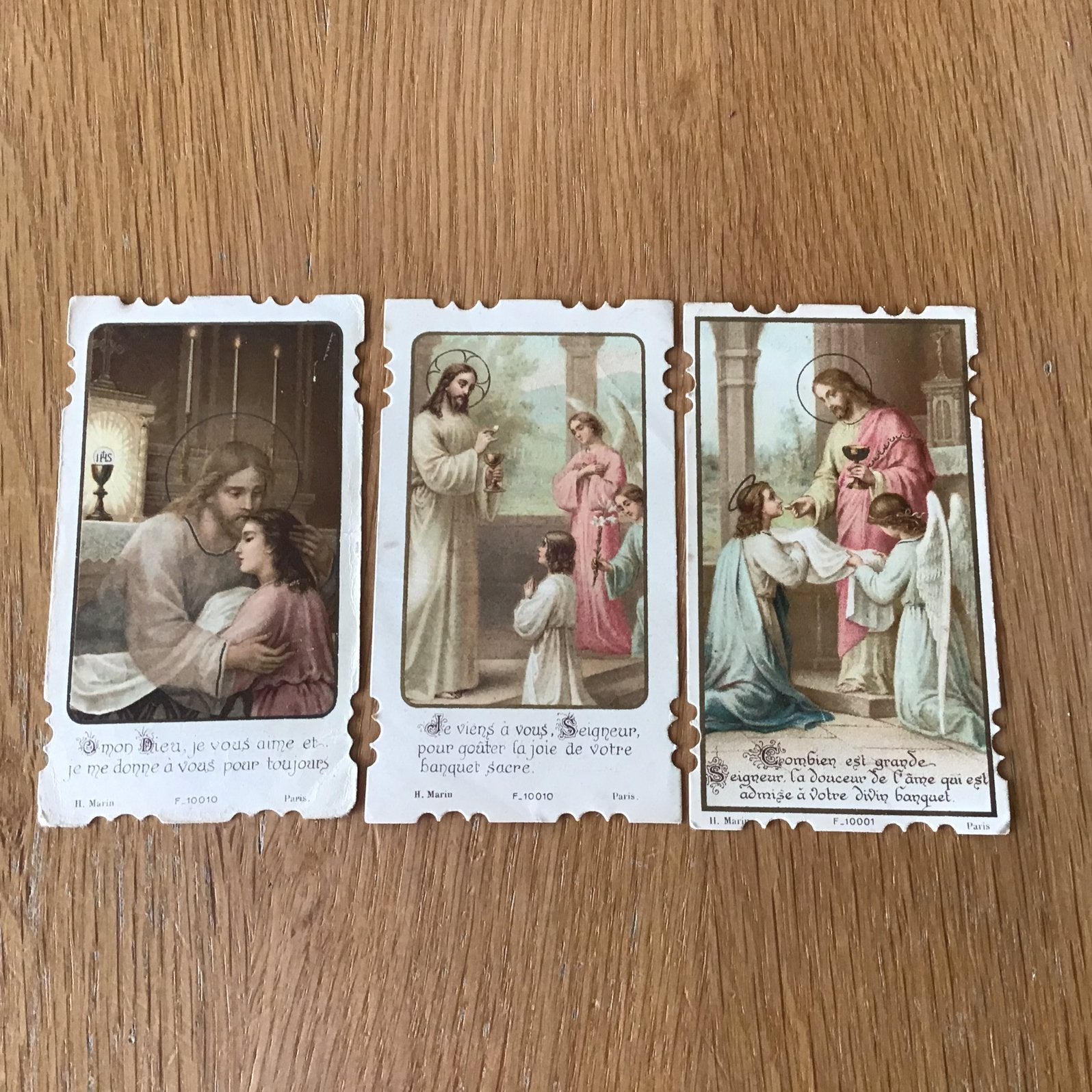 3 Antieke. Communie. Prentjes uit 1924., Ophalen of Verzenden