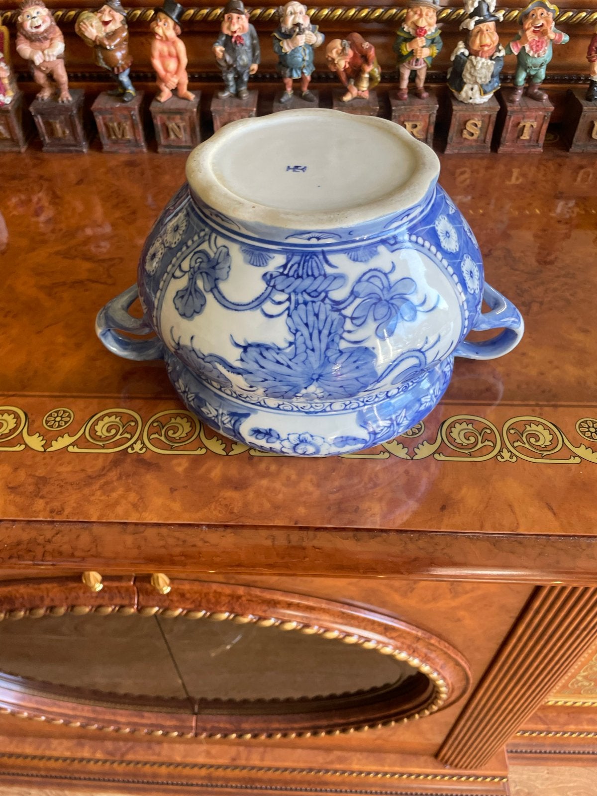 Antieke Chinese porseleinen kom met blauw-wit decor, Antiek en Kunst, Ophalen of Verzenden