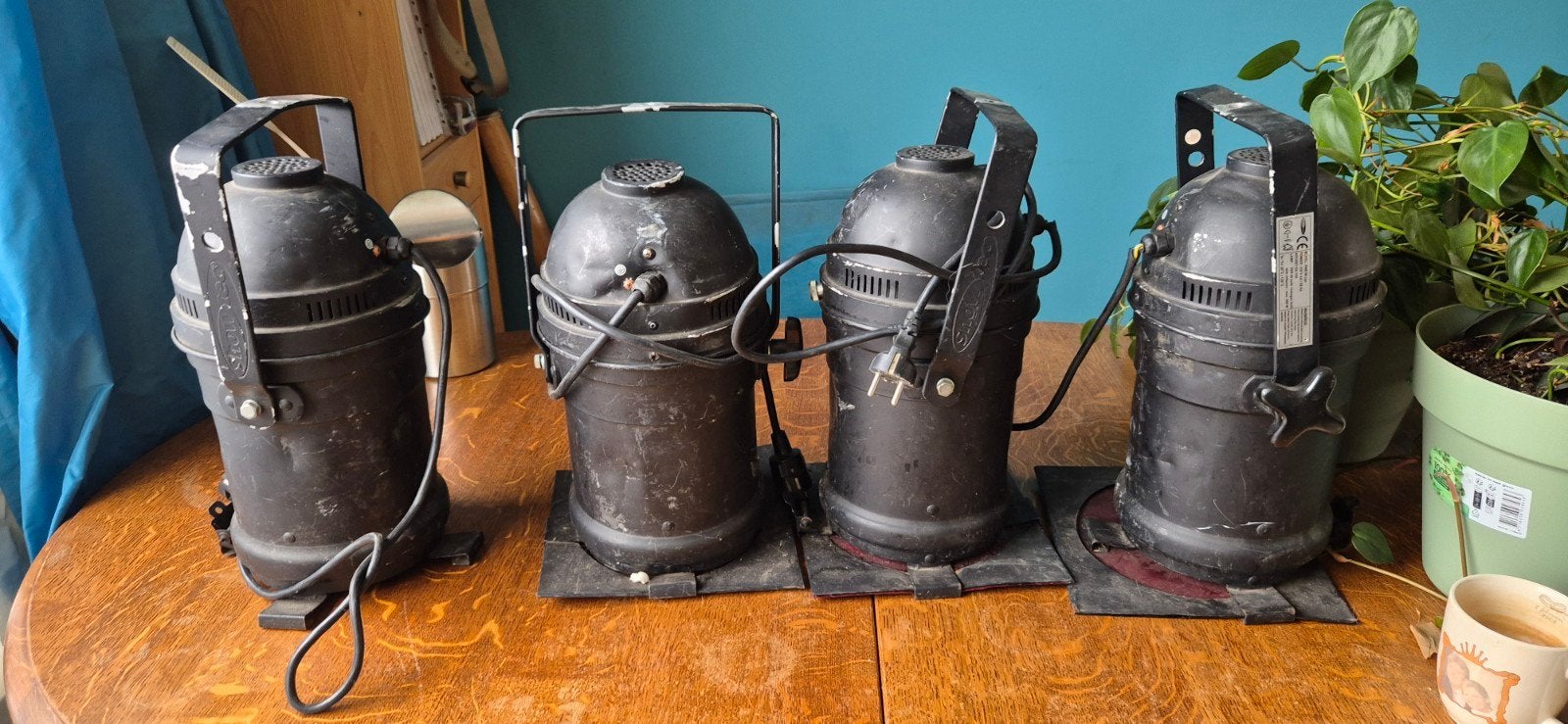 old school theaterlampen, Ophalen of Verzenden, Gebruikt, Metaal, Vintage