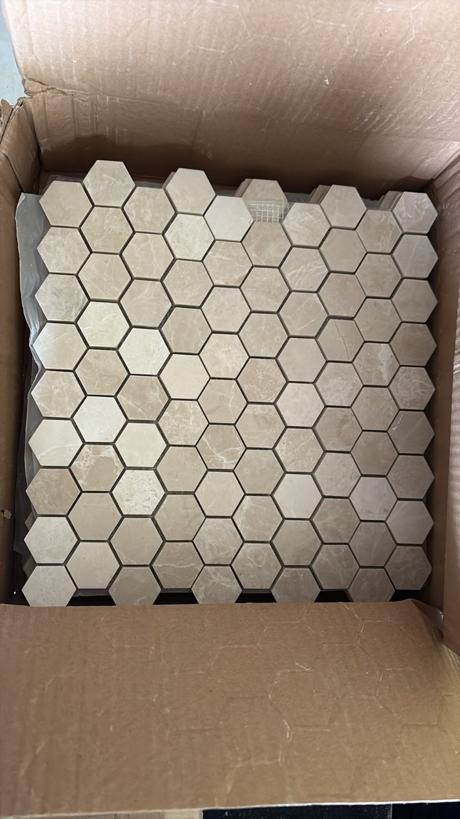 Bottocino marmer hexagon mozaïek tegels, Ophalen, Nieuw, Minder dan 20 cm, 10 m² of meer