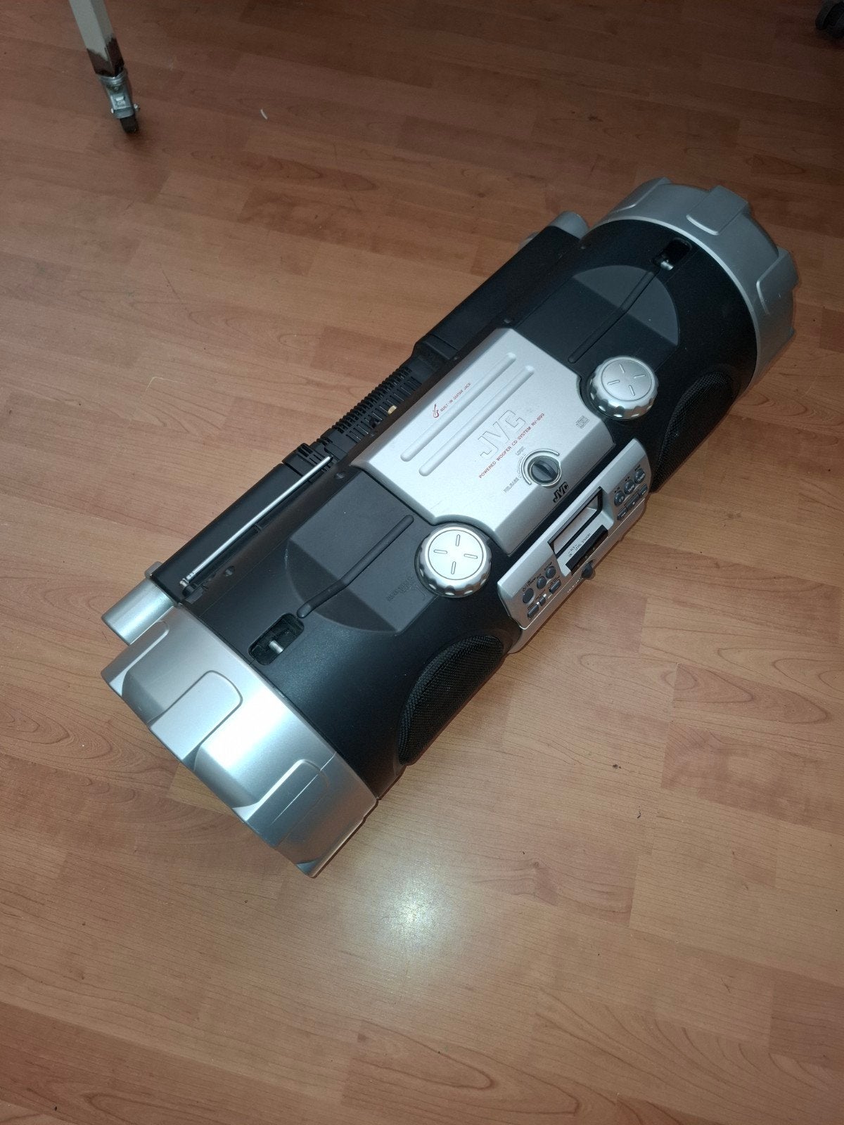 JVC RV-B99BK Boomblaster met CD, Cass.rec, Radio en Gitaar I, Ophalen, Gebruikt, JVC, Cassettedeck