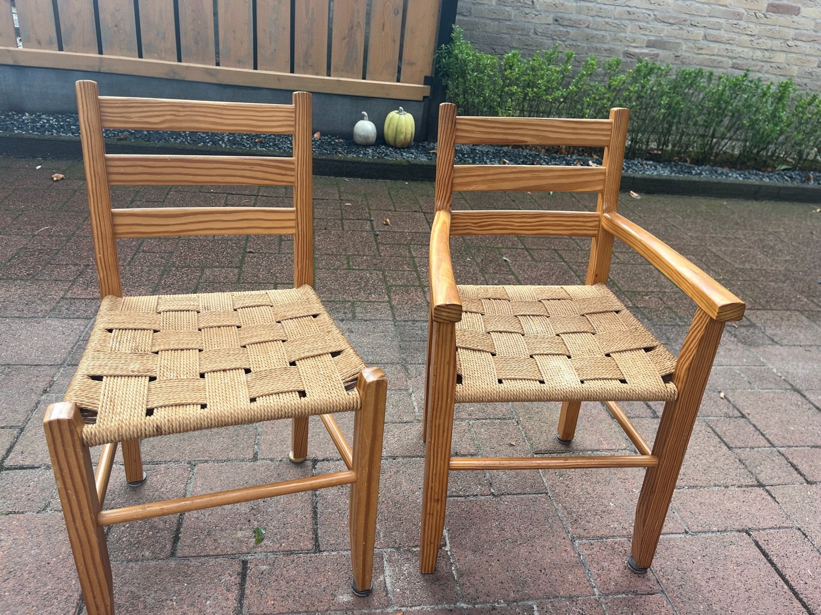 Set van 2 houten kinder stoelen met gevlochten zitting, Ophalen, Stoel(en)