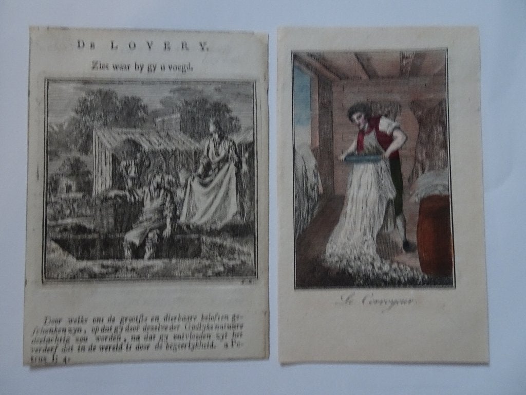 gravures leerlooier en leerbewerker J, en C. Luyken 18e eeuw, 1800 - 1899, Verzenden, Portret, Gravure