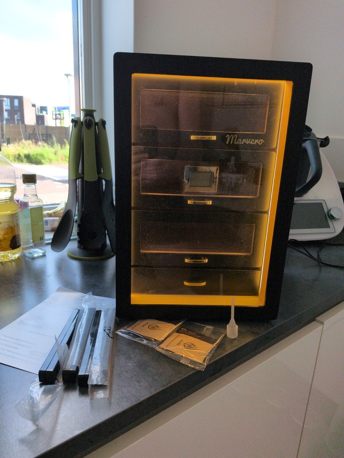 Marvero Sigaren Humidor met LED Verlichting NIEUW, Ophalen of Verzenden