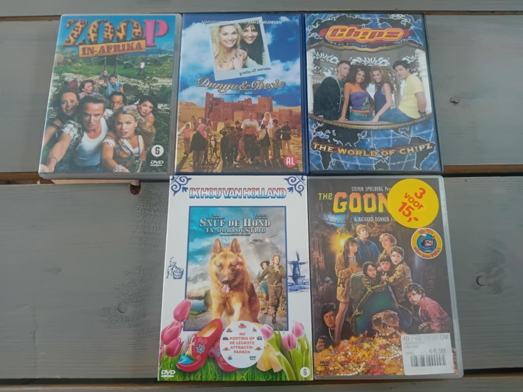 Diverse DVD's: Zoop, Dunya & Desie, Goonies en meer, Vanaf 6 jaar, Ophalen of Verzenden, Gebruikt