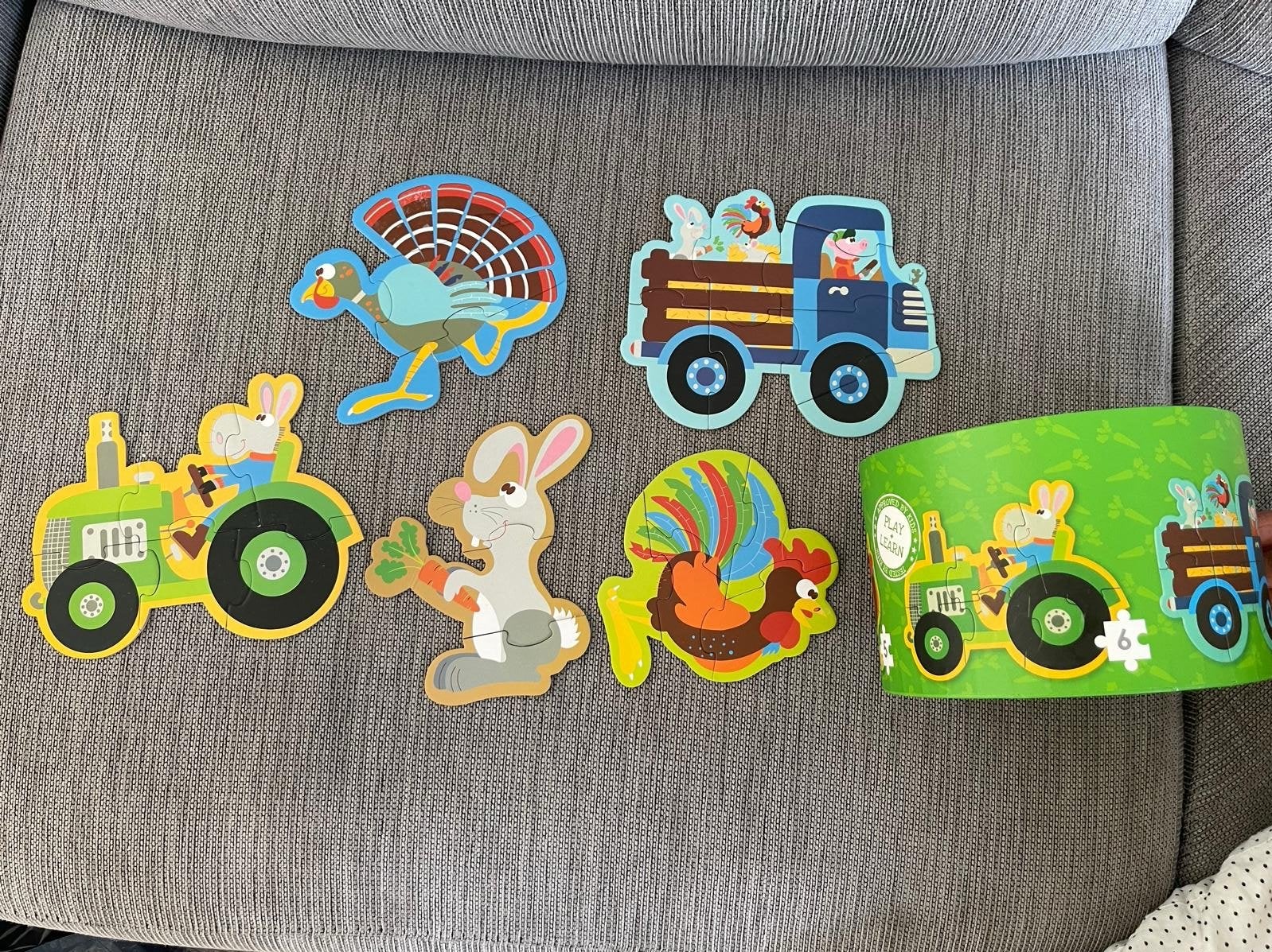 Puzzels met boerderijdieren en voertuigen, Ophalen, Minder dan 10 stukjes, Gebruikt, 2 tot 4 jaar