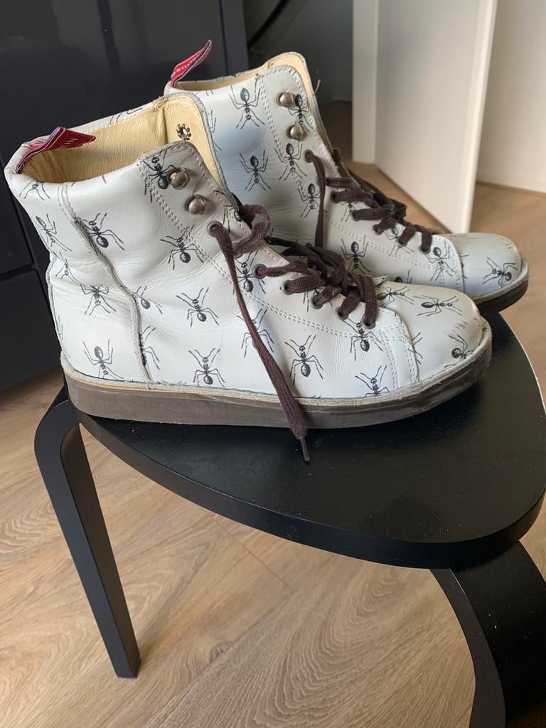 Unieke Grünbein Leren Veterboots - Mierenprint - Maat 42, Kleding | Dames, Schoenen, Wit, Overige typen, Ophalen of Verzenden