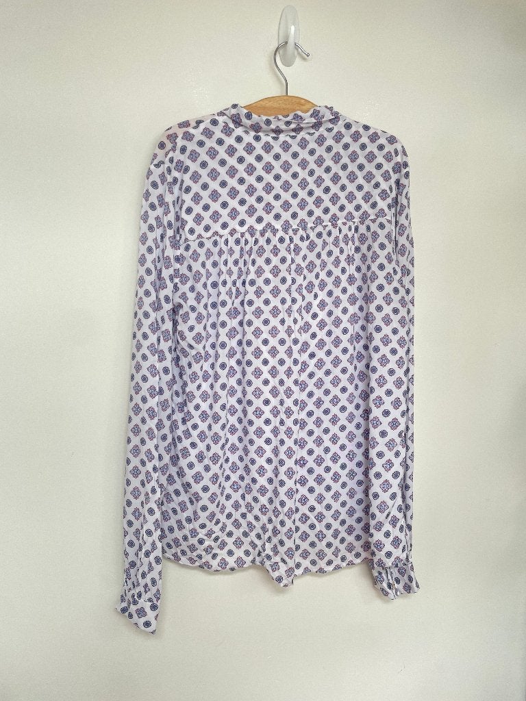 Emily van den Bergh blouse maat 36 blauw wit strik, Hinsbecker Straße 5 A, 47929 Grefrath, Duitsland, Blauw, Emily van den Bergh