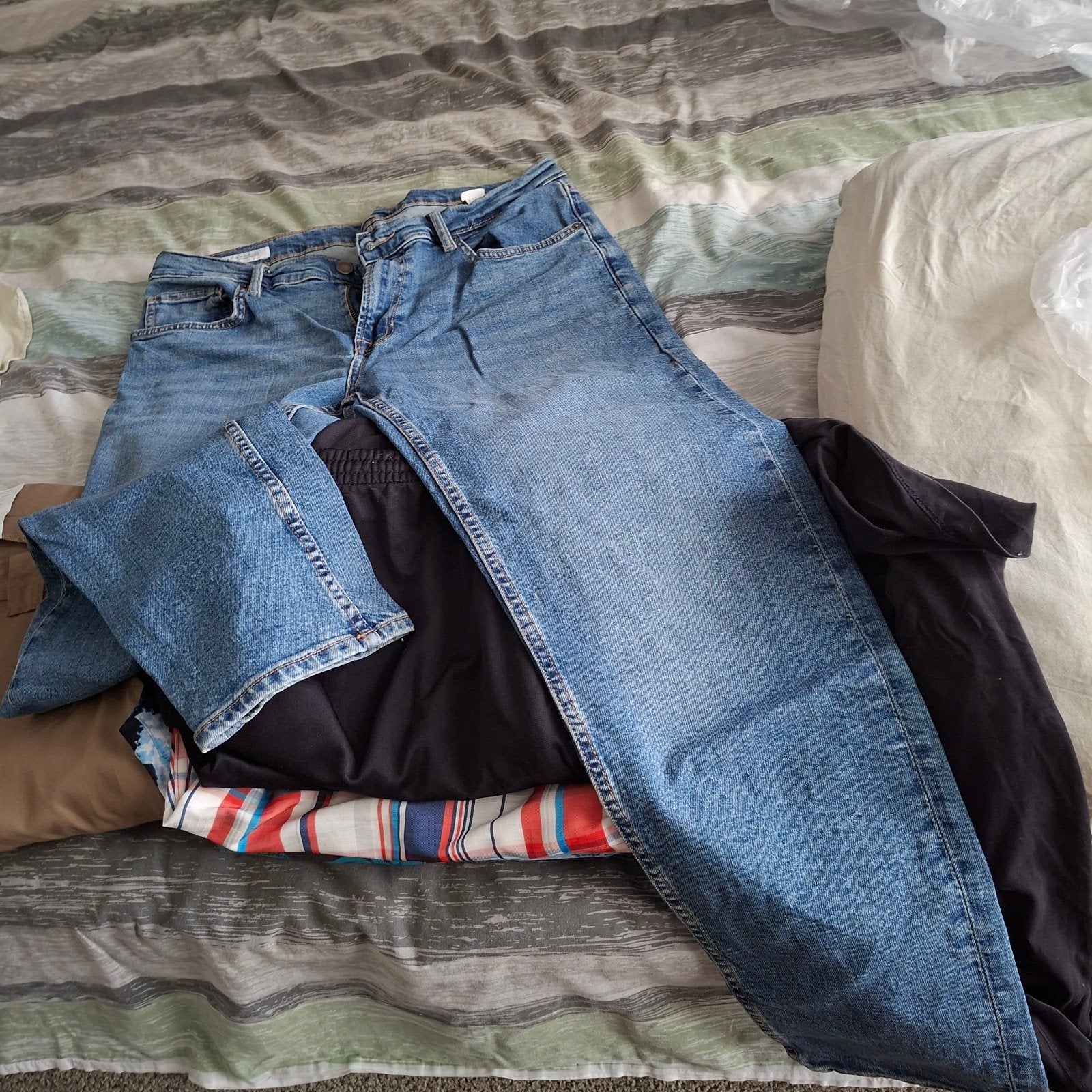 zara spijkerbroek zie maten op foto's, Ophalen, Zo goed als nieuw, Blauw, W32 (confectie 46) of kleiner