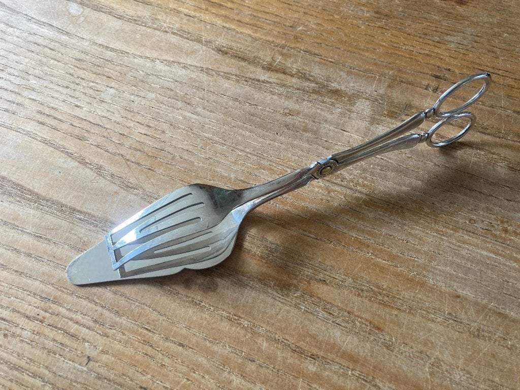 Vintage verzilverde taartschep gebaktang Sheffield England, Antiek en Kunst, Antiek | Bestek, Ophalen of Verzenden