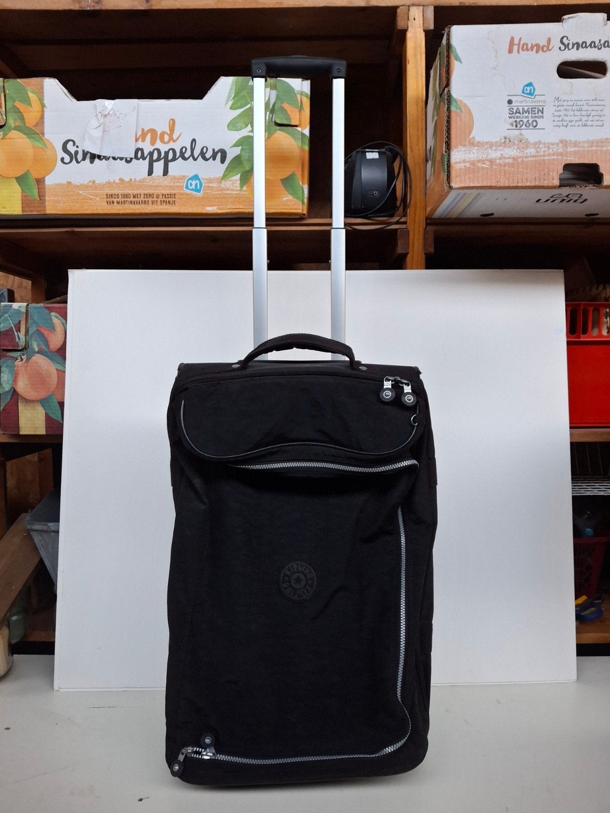 Kipling reiskoffer/trolley - Zwart - Met wieltjes, Uitschuifbare handgreep, 30 cm of meer, Gebruikt, Zwart