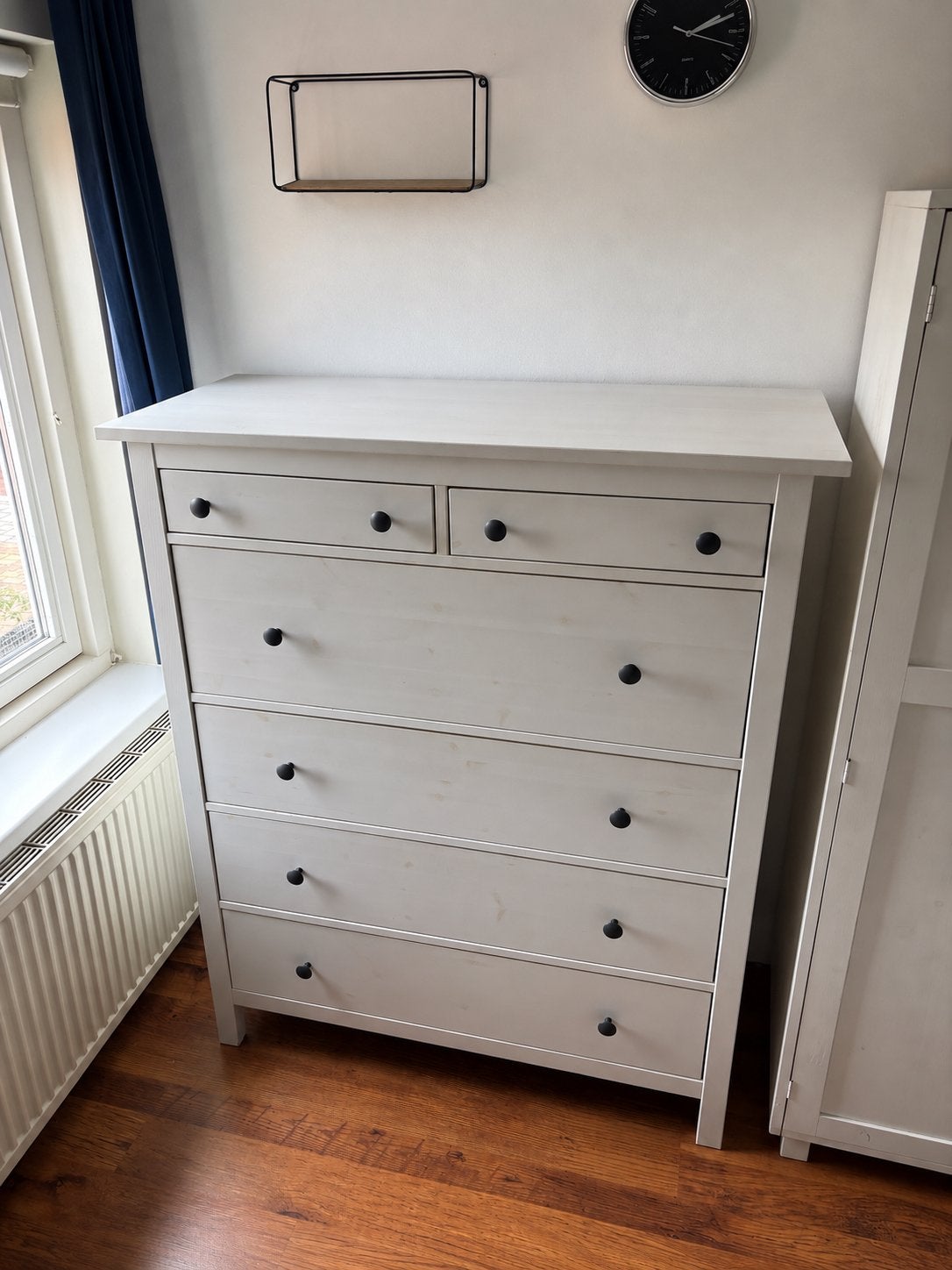 Grote witte ladekast; 107 cm breed, 6 lades., Ophalen, Gebruikt, 100 tot 150 cm, 5 laden of meer