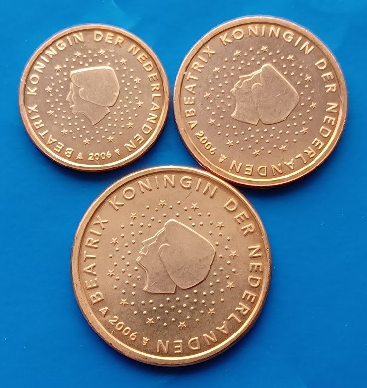 Nederland 1, 2 en 5 cent - 2006, Verzenden, Koningin Beatrix, Euro's, Setje