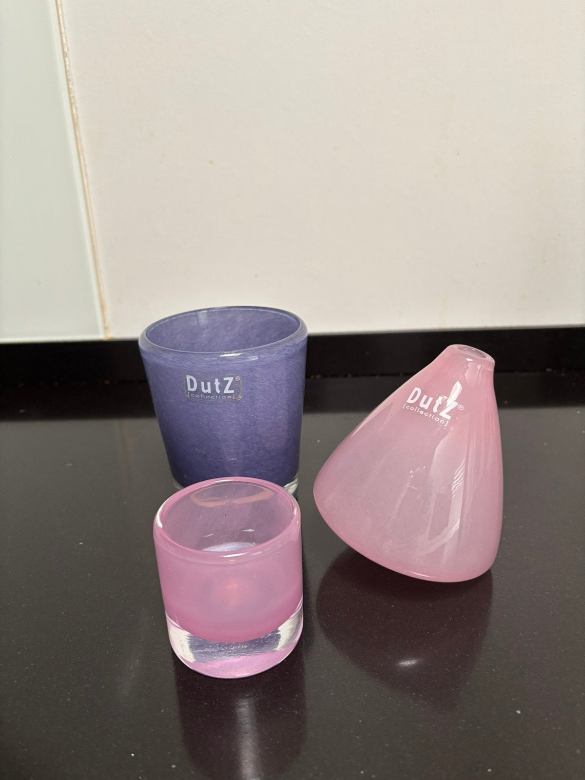 Dutz Collection roze tuimelvaasje en theelichthouder vaasje, Ophalen of Verzenden, Zo goed als nieuw, Roze, Glas