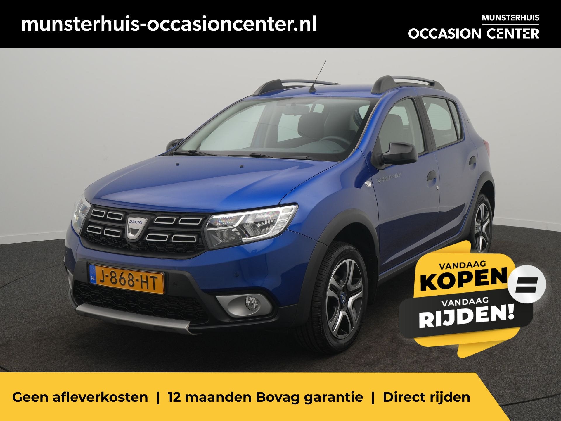 Dacia Sandero 0.9 TCe Tech Road - RIJKLAARPRIJS - Automaat -, Stof, Blauw, Origineel Nederlands, Bedrijf