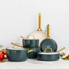 Pannenset Greenpan 10delig Padova Pine Green PFAS vrij, Pannenset, Ophalen of Verzenden, Keramische plaat, Nieuw