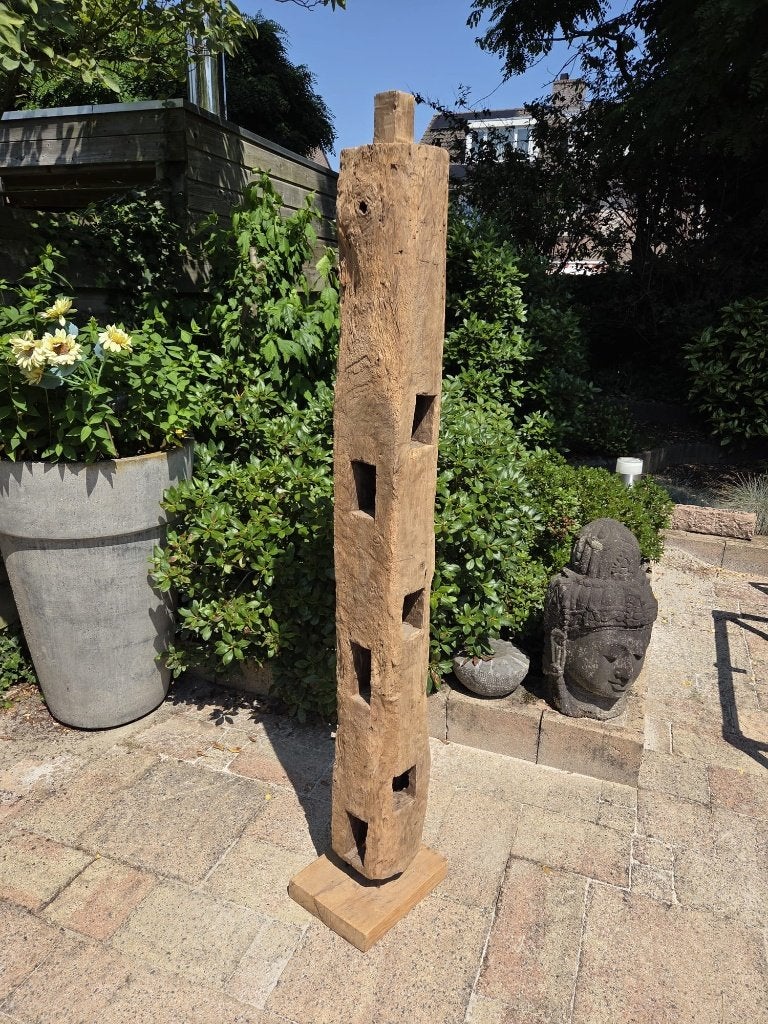 Mooie teakhouten decoratieve paal ornament, Ophalen, Nieuw