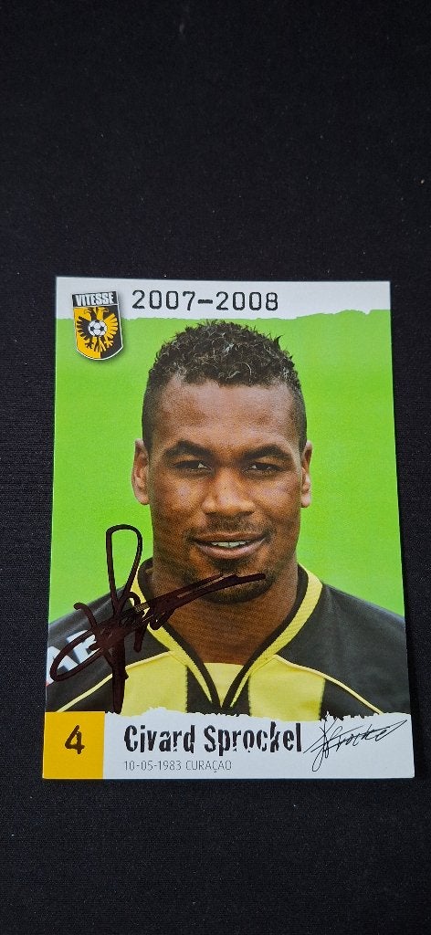 Spelerskaart met handtekening; Civard Sprockel # Vitesse, Verzamelen, Ophalen of Verzenden, Nieuw, Vitesse, Spelerskaart